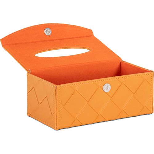 Boîte à Mouchoirs Orange Design En Cuir Pu Élégant Décoratif