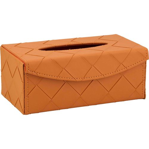 Boîte à Mouchoirs Orange Design En Cuir Pu Élégant Décoratif