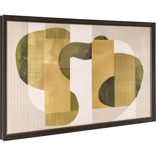 Décoration Murale Design Abstrait Vert Cuir Et Bois