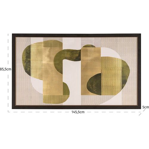 Décoration Murale Design Abstrait Vert Cuir Et Bois