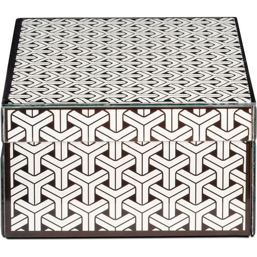 Boîte De Rangement Design Noir Et Blanc Motif Géométrique