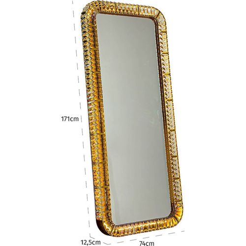 Miroir Sur Pied Design Bronze Avec Cadre Cristal Élégant