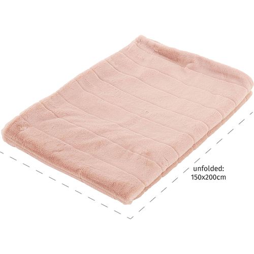 Plaid Doux Fausse Fourrure Rose Cocooning Pour Salon Cosy