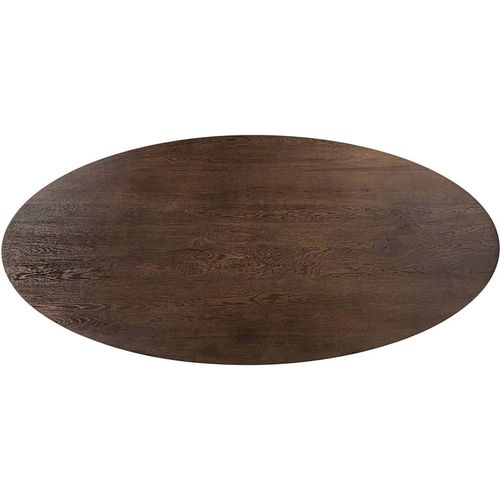 Table à Manger Ovale Chêne Foncé Pied Araignée Noir