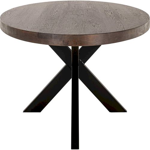 Table à Manger Ovale Chêne Foncé Pied Araignée Noir