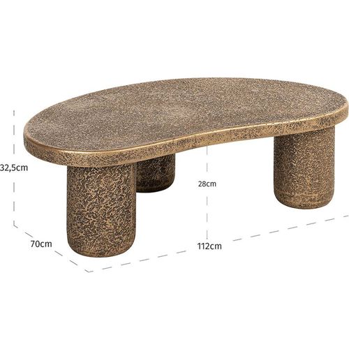 Table Basse Design Bronze Forme Organique Élégante