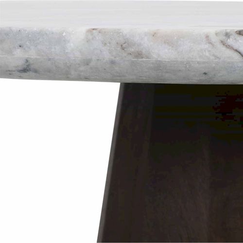 Table à Manger Ronde En Marbre Et Bois Style Contemporain