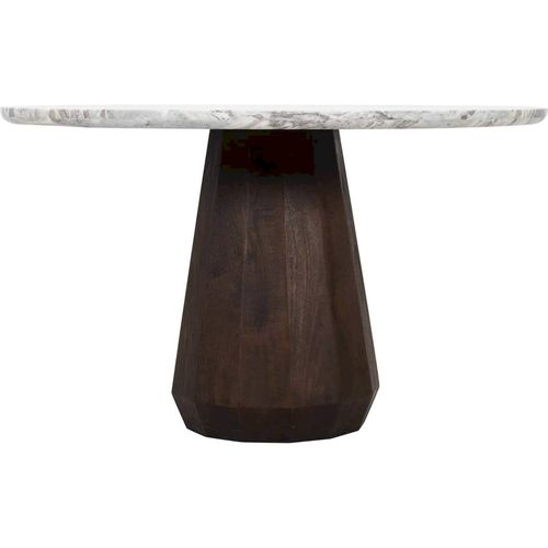 Table à Manger Ronde En Marbre Et Bois Style Contemporain