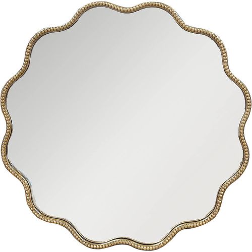 Miroir Mural Doré Forme Ondulée Chic Décoration Élégante