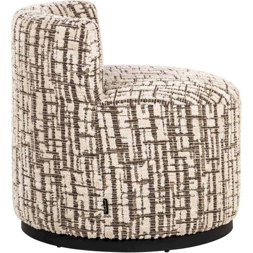 Fauteuil Lounge Design Tissu Crème Confort Dalia