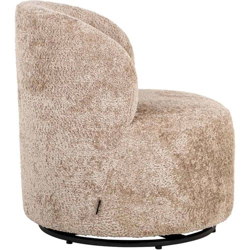 Fauteuil Lounge Enfant Doux Effet Mouton Pivotant Naturel