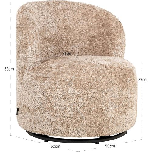 Fauteuil Lounge Enfant Doux Effet Mouton Pivotant Naturel