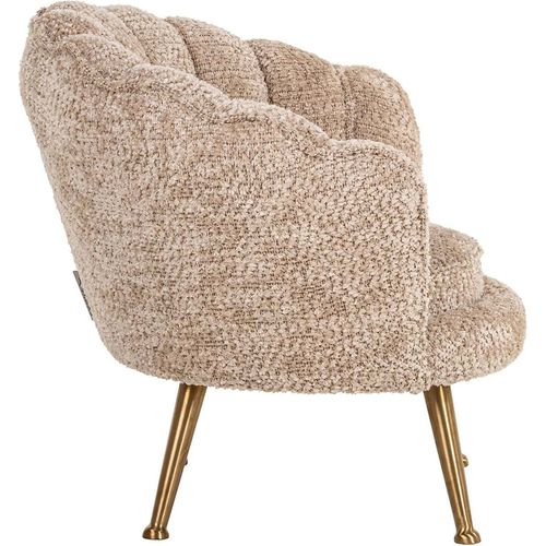 Fauteuil Lounge Enfant Beige Pieds Dorés Design Doux