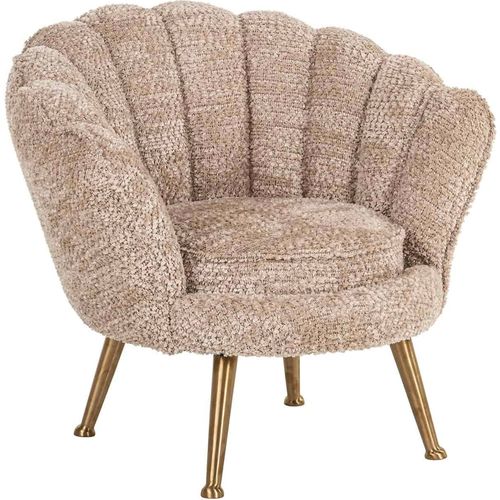 Fauteuil Lounge Enfant Beige Pieds Dorés Design Doux