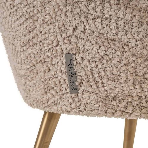 Fauteuil Lounge Enfant Beige Pieds Dorés Design Doux
