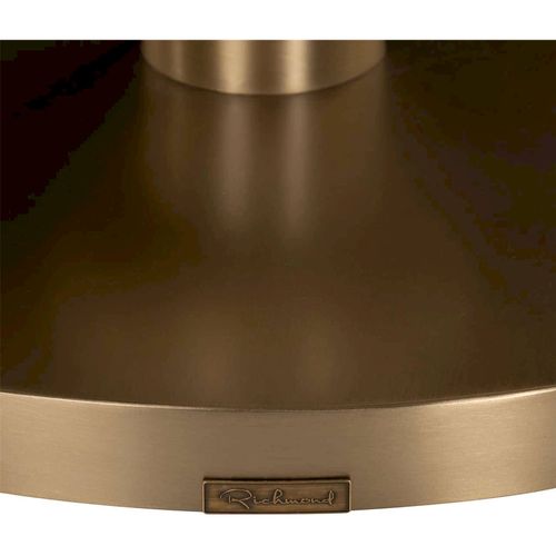 Table Bistrot Ronde Effet Marbre Noir Et Pied Doré Design