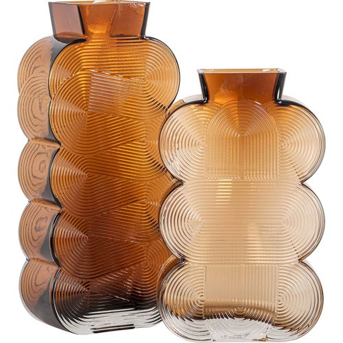 Vase Décoratif En Verre Brun Style Venise Contemporain