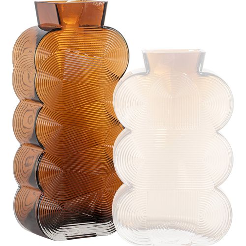 Vase Décoratif En Verre Brun Style Venise Contemporain