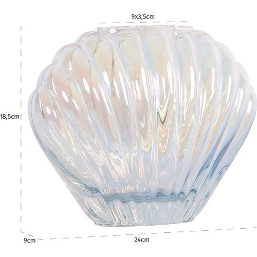 Vase Décoratif En Verre Iridescent Inspiration Coquillage