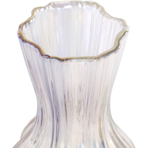 Vase Décoratif Iridescent En Verre Soufflé Style Contemporain