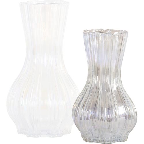 Vase Décoratif Iridescent En Verre Soufflé Style Contemporain