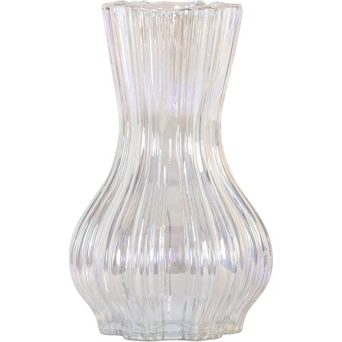 Vase Décoratif Iridescent En Verre Soufflé Style Contemporain