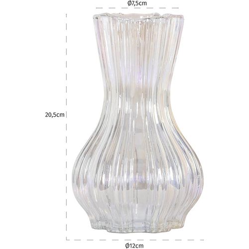 Vase Décoratif Iridescent En Verre Soufflé Style Contemporain