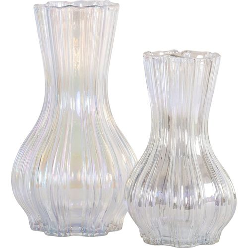 Vase Décoratif Iridescent En Verre Soufflé Pour Intérieur Raffiné