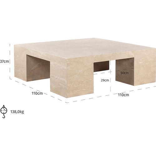 Table Basse Design Travertin Beige Élégance Contemporaine