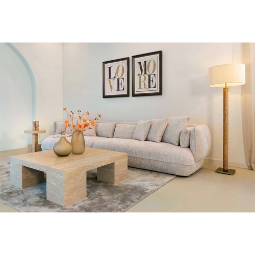 Table Basse Design Travertin Beige Élégance Contemporaine