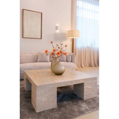 Table Basse Design Travertin Beige Élégance Contemporaine