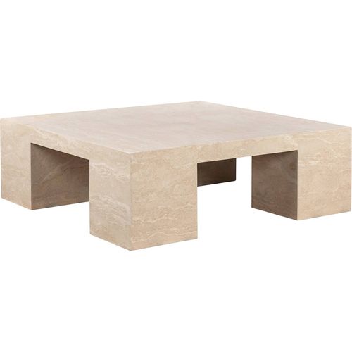 Table Basse Design Travertin Beige Élégance Contemporaine