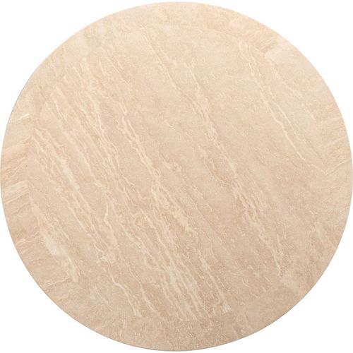 Table Basse Ronde En Travertin Beige Style Contemporain