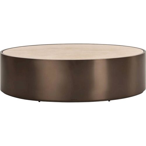 Table Basse Ovale Bronze Effet Marbre Ambiance Contemporaine