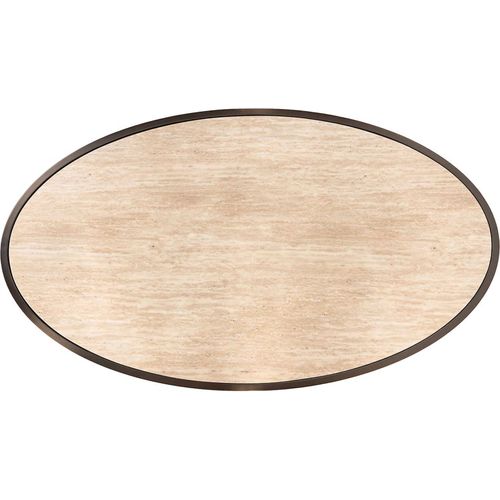 Table Basse Ovale Bronze Effet Marbre Ambiance Contemporaine