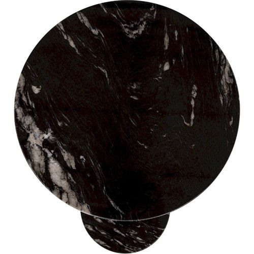 Table Dappoint Noire Avec Plateau En Marbre Et Base Laiton