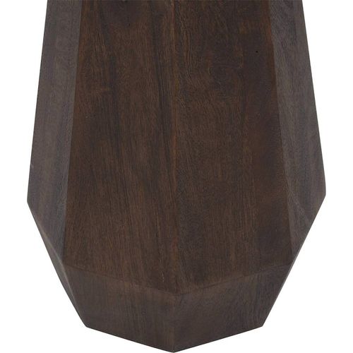 Table Dappoint Ronde En Marbre Et Manguier Brun Élégance Raffinée