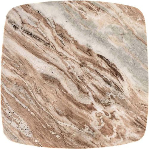 Table D Appoint Blanche En Marbre Et Laiton Style Contemporain