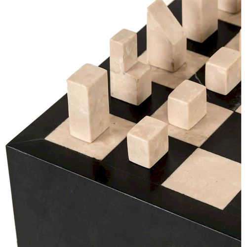 Table D Échec Design Marbre Noir Avec Tiroir Intégré