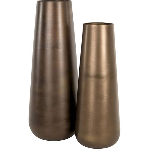 Vase Décoratif En Aluminium Finition Laiton Antique Élégant