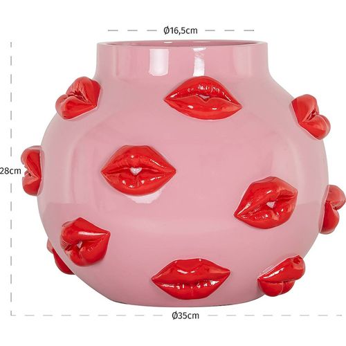 Vase Décoratif Rose à Lèvres Rouges En Polyresine Design Tendance