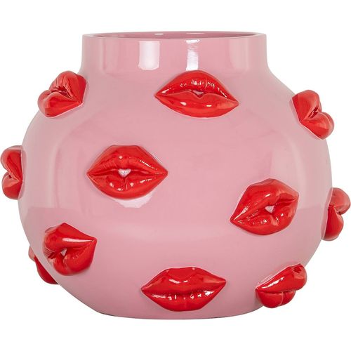 Vase Décoratif Rose à Lèvres Rouges En Polyresine Design Tendance