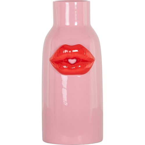 Vase Décoratif Rose Lèvres Rouges En Polyresine Design Moderne