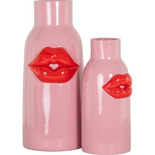 Vase Décoratif Rose Design Lèvres En Polyresine Élégant