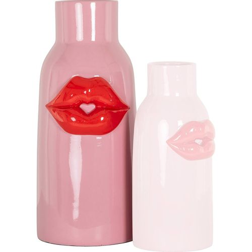 Vase Décoratif Rose Design Lèvres En Polyresine Élégant
