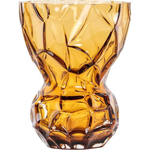 Vase Décoratif Ambré En Verre Soufflé Style Contemporain