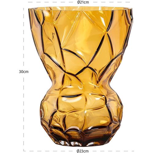 Vase En Verre Ambré Élégant Pour Une Touche Chaleureuse