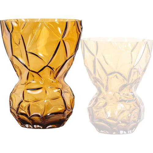 Vase En Verre Ambré Élégant Pour Une Touche Chaleureuse