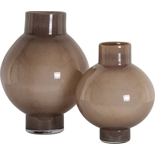 Vase Décoratif En Verre Taupe Style Contemporain