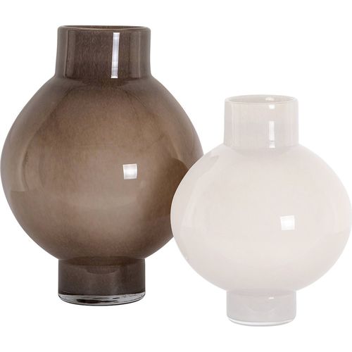 Vase Décoratif En Verre Taupe Style Contemporain